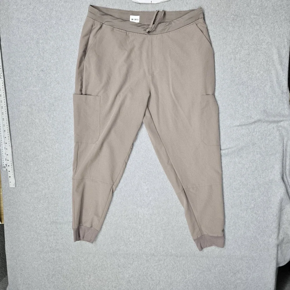 Mandala Women Scrub Pants XL Taupe Jogger Equa-Tek Logo